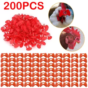 200PCS No Fighting Pinless Chicken Peepers Pheasant Poultry Blinders Spectacles - Picture 1 of 9