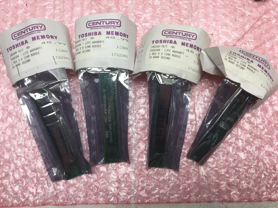Vintage Toshiba Memory 1MEGX8-70/T SIMM MODULE 70 NANO MC-41256A8B-12 256K - Image 1 of 4