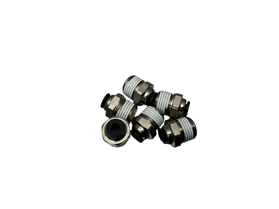 Legris 1/8" Outside D 1/8 NPT, Nickel Plated Brass Push-to-Connect Tube Male 6pc - Image 1 of 1