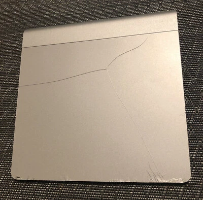 Apple A1339 Silver Wireless Bluetooth Touch Magic Trackpad Cracked Turns On - Image 1 of 4