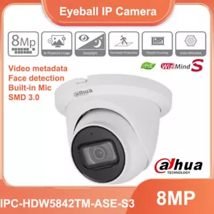 Cámara IP Dahua 8MP AI WizMind MIC SMD3.0 AcuPick IVS POE IPC-HDW5842TM-ASE-S3 - Imagen 1 de 10