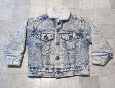 Chaqueta Sherpa Denim Little Levis De Colección 72037 Naranja Tab Talla 4T EE. UU. Foto 1 de 4