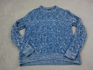 Vintage Abercrombie & Fitch Sweater Womens 2XL XXL Blue Wool Cotton Cable Knit - Picture 1 of 13