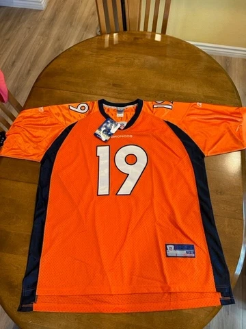 Vintage Reebok NFL Denver Broncos Jerry Rice On Field Orange Size 56 Jersey NEW Cover