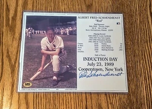Red Schoendienst Cardinals Autographed CAS 8x10 Hall Of Fame Induction Photo - Picture 1 of 7