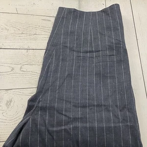 Brunello Cucinelli For Humanity Women's Size 12 Gray Pinstriped Wide Leg Pants - Picture 1 of 13
