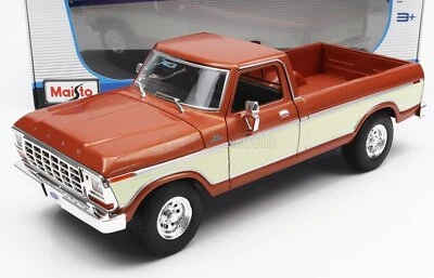 MODELLINO AUTO STATICO DIECAST FORD F-150 PICK-UP 1979 MARRONE BIANCO SCALA 1/18 - Immagine 1 di 4