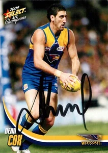 Signed 2009 West Coast Eagles AFL Select Champions Card - Dean Cox - Picture 1 of 3