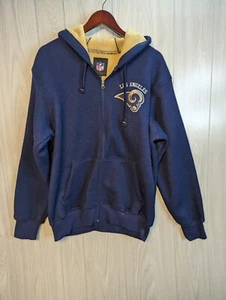 LOS ANGELES RAMS Full Zip Hoodie Fleece Lined NFL Team Apparel Men's Sz Large - Picture 1 of 8