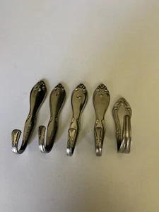 5 Spoon Handle Hooks for Keys Hooks Mini Flatware Garnet Hangers Metal Decor - Picture 1 of 7