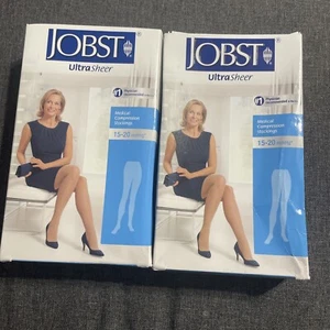 EMPTY BOXES Jobst Womens UltraSheer 15-20 mmhg Black Waist CT EMPTY BOXES - Picture 1 of 3