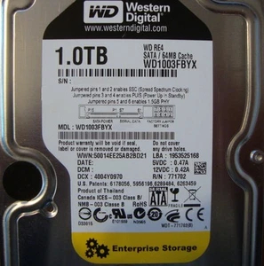 Western Digital WD1003FBYX RE4 64MB Cache 7200rpm 1000gb 3.5" Sata hard drive - Picture 1 of 1