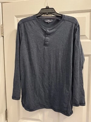 Camisa Michael Brandon Henley Manga Larga Gris Adulto Grande Foto 1 de 4