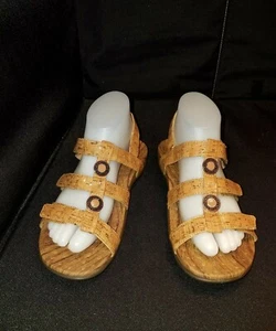 NWOB 7us/eu38 Cork Yasminii Orthaheel Women's Adj Triple T-Strap SANDALS - Picture 1 of 11