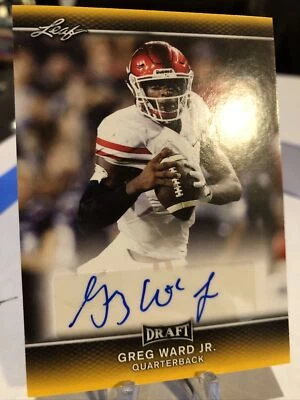 Greg Ward Jr 2017 Leaf Draft GOLD Rookie AUTO RC Eagles A-GW1 - Image 1 of 4
