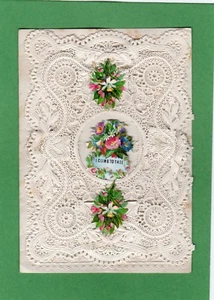 Victorian Paper lace I Cling to Thee Greetings Card Ref F475 - Picture 1 of 2