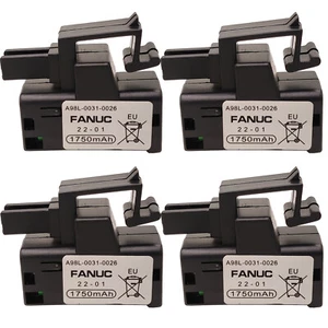 4Pcs New For Fanuc A98L-0031-0026 Fanuc A02B-0309-K102 3V 1740mAh Battery - Picture 1 of 5