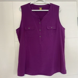 Top Eddie Bauer Travex XL púrpura sin mangas sin mangas bolsillos de secado rápido elástico - Imagen 1 de 8