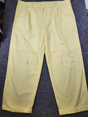 Pantalones de vestir Trust para hombre amarillos mezcla de lino pantalones W48 (46) X L30 (29) plisados Foto 1 de 4