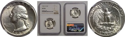 1932-D 25C Washington Quarter NGC AU-58 - Image 1 of 3