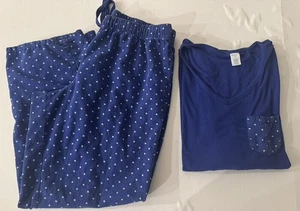 Liz Claiborne Damen Pyjama-Set Large TALL LT blau gepunktet - Bild 1 von 4