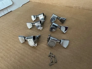 Gibson Vintage 1970's Embossed Logo Chrome Tuners SG ES Les Paul L6S 1972-1978 - Picture 1 of 7