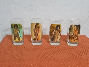 Menge 4 Vintage Nude Frech Striptease Longdrinkgläser 5"H - Bild 1 von 7
