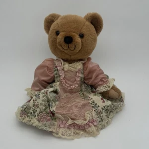 Abito floreale vintage ANCO articolato orsacchiotto 14” 1991 pizzo country cottagecore - Foto 1 di 13