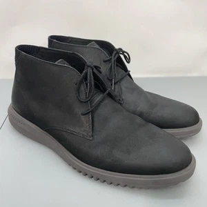 Cole Haan Grand+ Plus Chukka Boots Casual Comfort Nubuck Leather Black Mens 12 - Picture 1 of 14