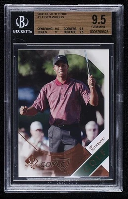 2003 SP Authentic Tiger Woods #1SPA BGS 9.5 GEM MINT - Image 1 of 2