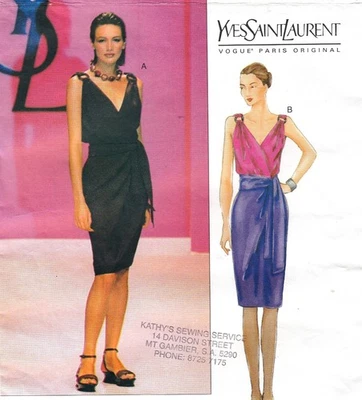 Vogue 2441 Yves Saint Laurent dress pattern, uncut, sizes 8-10-12 - Image 1 of 2