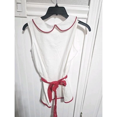 Vestido American Girl BeForver Juvenil XL 18/20 Blanco Cinturón Rojo Niña Foto 1 de 4