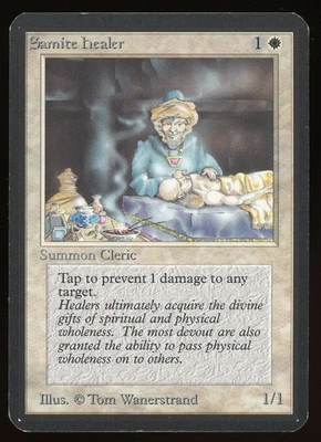 1993 MTG Magic the Gathering Card Alpha Samite Healer Raw LP Gaming Card TCG - Image 1 of 2