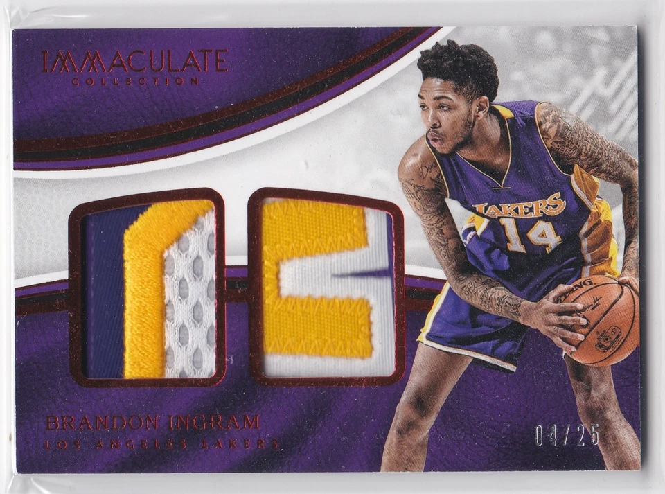2016-17 Panini Immaculate Dual Materials Red #DM-BI Brandon Ingram Rookie /25 - Image 1 of 2