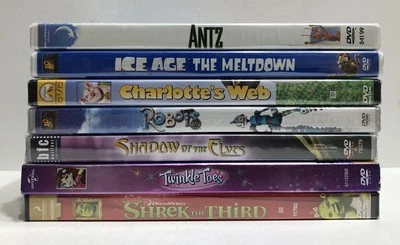 CHILDREN ANIMATION DVD LOT OF (7) ANTZ ICE AGE SHREK SHADOW OF THE ELVES SEALED - Image 1 of 4