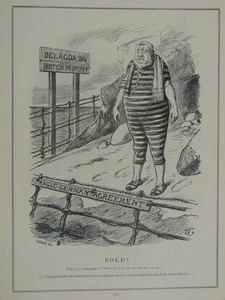 PUNCH cartoon 1903 /p336 SOLD delagoa bay kruger south africa - Picture 1 of 1