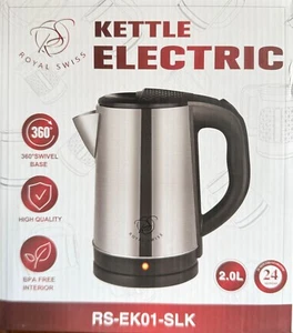 Wasserkocher Edelstahl 2L 1500 Watt - Royal Swiss - silber - NEU & OVP✅ - Bild 1 von 2