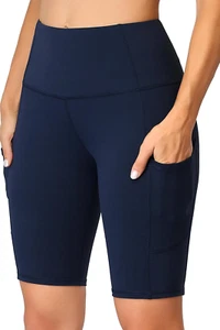 Oalka Women'S Short Yoga Side Pockets High Waist Workout Running Shorts - Picture 1 of 12