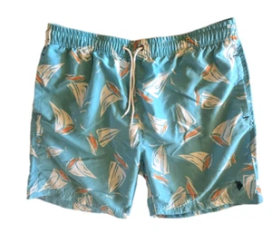 U.S. Polo Assn Mens  Swim Trunks  XL Blue with Sailboats Nautical Shorts - Picture 1 of 14