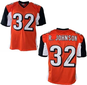 Rudi Johnson Autographed Pro Style Orange Football Jersey (JSA) - Picture 1 of 4