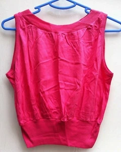 Chaleco Recortado Vintage Original Top Shop Cosmopolitan Rosa Vacaciones Sun Top Reino Unido Talla 14 - Imagen 1 de 4