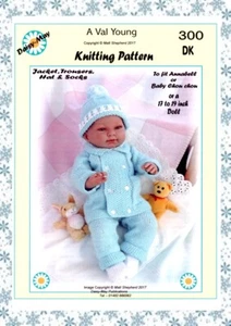 DOLL'S KNITTING PATTERN 18"/19" DOLL pattern No. 300 By Daisy May - Picture 1 of 1