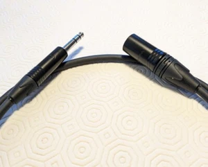 1m Neutrik Silver XLR 3 Male to Silver TRS 1/4 inch Plug. Canford HST-R Cable - Picture 1 of 3
