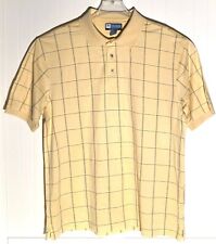 JOS A BANK LeadBetter Mens XL Plaid Shirt Short Sleeve Golf Polo Yellow Black