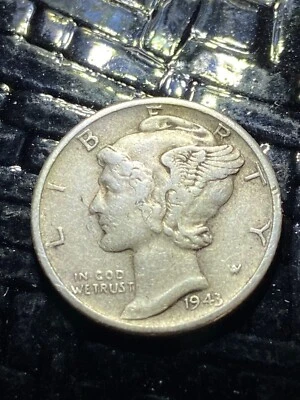 1943 Mercury Dime no mint mark error coin - Image 1 of 4