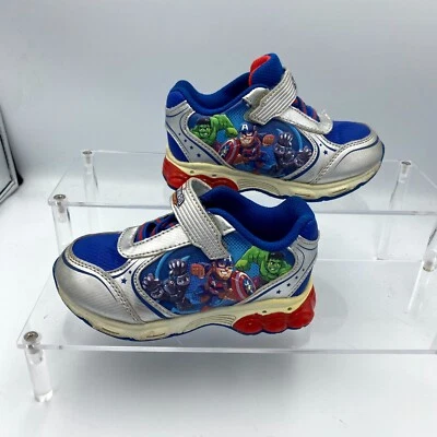 Marvel Avengers Boy's 8.5 Sneakers Blue Silver Superhero Running Athletic Shoes - Image 1 of 4
