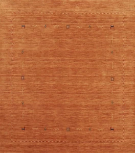 Orange Gabbeh Quadratischer Teppich Handgeknüpft Wolle Tribal Rug 6x6 ft - Bild 1 von 12