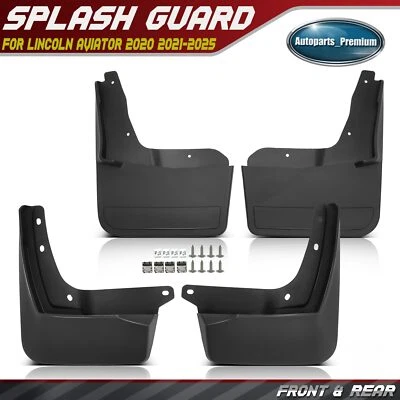 4x Front & Rear Mud Flaps Splash Guard for Lincoln Aviator 2020-2025 Black Label - Image 1 of 4
