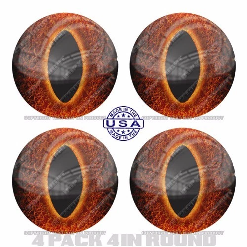 4 Pack 4" Round 3M Premium Grade Window Tailgate Decal Sticker DEMON SNAKE EYE - Image 1 of 1