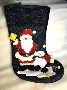 CLASSIC 18" SANTA CLAUS Christmas Stocking - Appliqued & Stitched - Picture 1 of 4